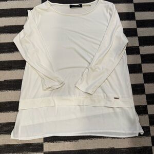 Ivanka Trump Cream Long Sleeve Relaxed Tunic